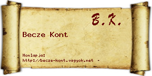 Becze Kont névjegykártya